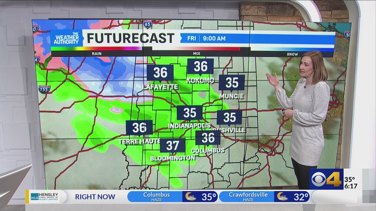 Rain/snow chances today; timing a big warmup - YouTube