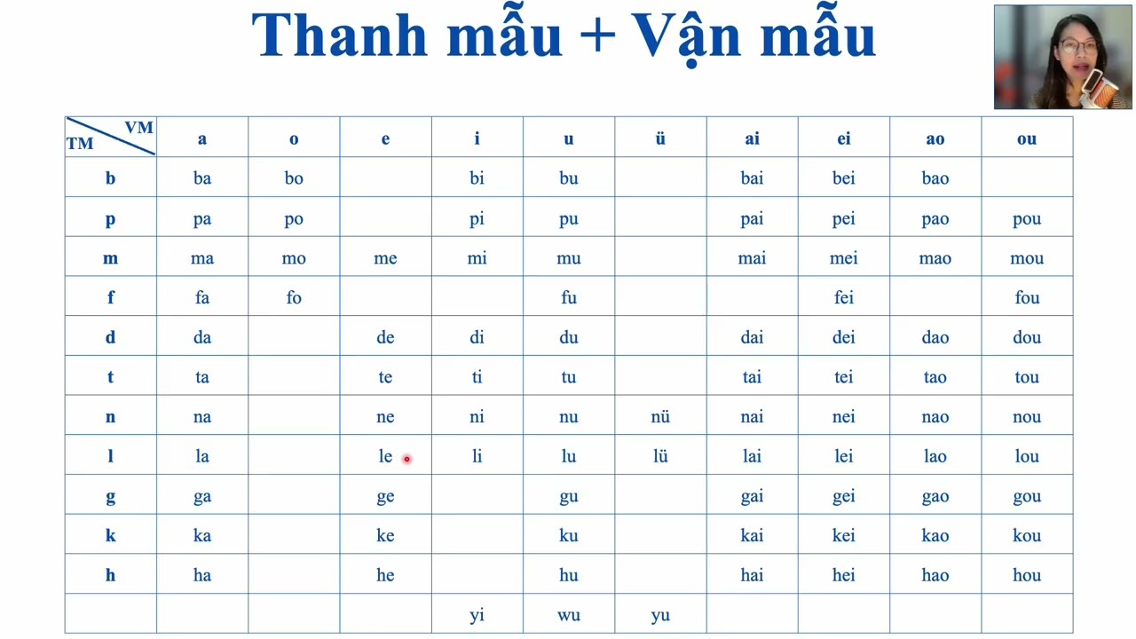LUYỆN NGỮ ÂM || 1. b,p,m,f,d,t,n,l,g,k,h + a,o,e,i,u,ü,ai,ei,ao,ou