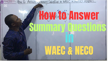 How to Answer Summary Questions in WAEC & NECO @vconceptscollegeenglish
