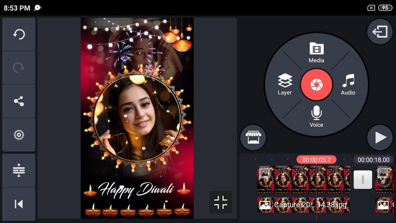 Diwali video editing in kinemaster | Diwali Full Screen Video Editing | Diwali Black screen template
