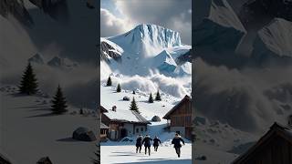 Glacier Collapse Triggers Massive Avalanche 😱❄️ #shorts #avalanche #naturaldisaster