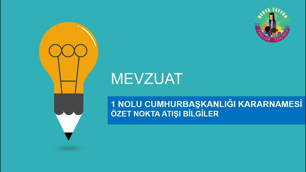 1 NOLU CUMHURBAŞKANLIĞI KARARNAMESİ PÜF NOKTALAR