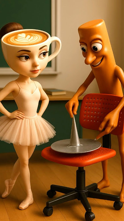 Tung Tung Tung Sahur and Ballerina Capuccina put a thumbtack on Espressona Signora’s chair!! #meme