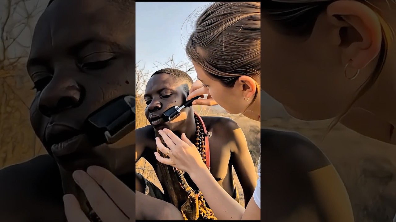 The beautiful woman then helped Chaba style his hair 