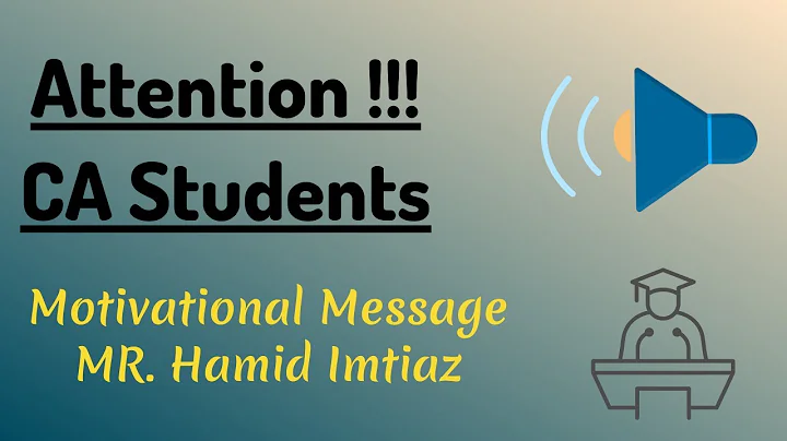 Motivational Message For CA Students || Mr. Hamid ...