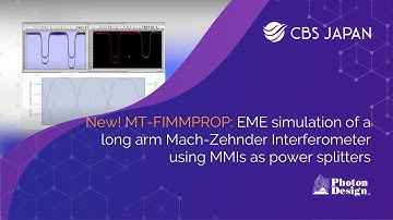 MT-FIMMPROP EME simulation of a long arm Mach-Zehnder Interferometer using MMIs| CBS Japan