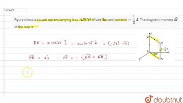 Figure shows a square current carrying loop `ABCD` of side `2m` and