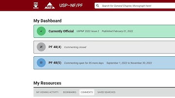 USP-NF/PF Official Status Tutorial