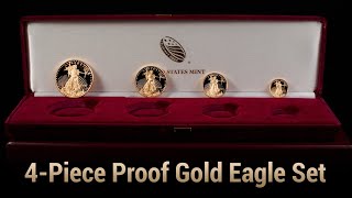 4 Piece Proof Gold American Eagle Set (Red Box)