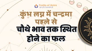 Falit Jyotish Path No-464, कुंभ लग्न में चन्द्रमा पहले से चौथे भाव तक स्थित होने का फल, #astrology