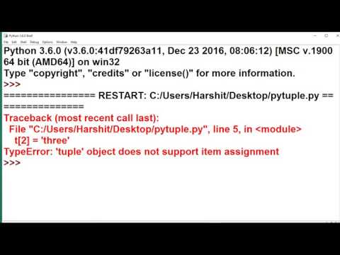 Python tutorial in Hindi 38 : Tuples