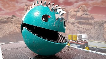 Pacman, Chain Chomp, and Flying Robot in an Epic Battle to Escape the Dangerous Mechanical Labyrinth