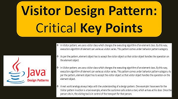 Visitor Design Pattern: Critical Key Points