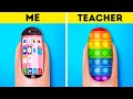 CRAZY ART CHALLENGES AND EASY PAINTING TRICKS || Genius School Hacks By 123 GO!GOLD