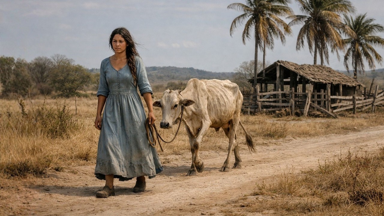 Jovem foi abandonada pelo pai e herdou apenas uma vaca magra — mas algo inesperado mudou sua vida