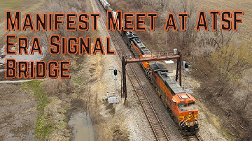 Two manifests meet under an ATSF era signal bridge