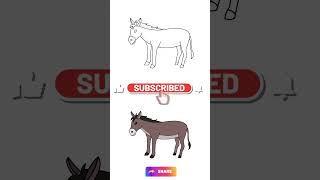 Cute Donkey Drawing 🫏 | Easy Farm Animal Art #shorts