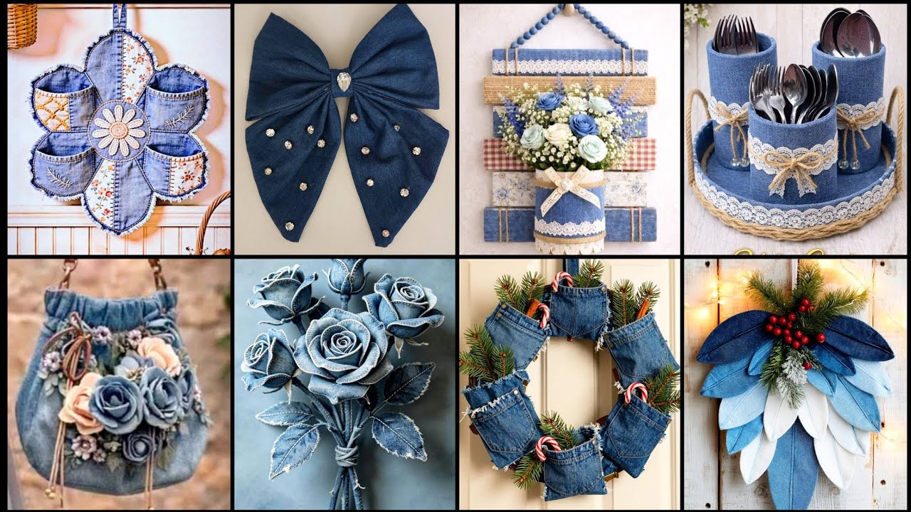 Denim Christmas Crafts 🎄✨ | DIY Christmas Decorations from Old
