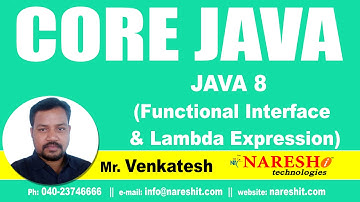 JAVA 8 New Features | Core Java Tutorials Videos | Mr. Venkatesh