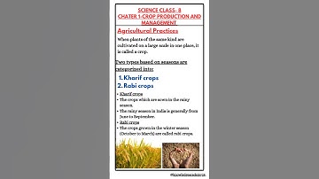 Class 8 Science Lesson 1 | Crop Production and Management | Quick Revision | NCERT Summary