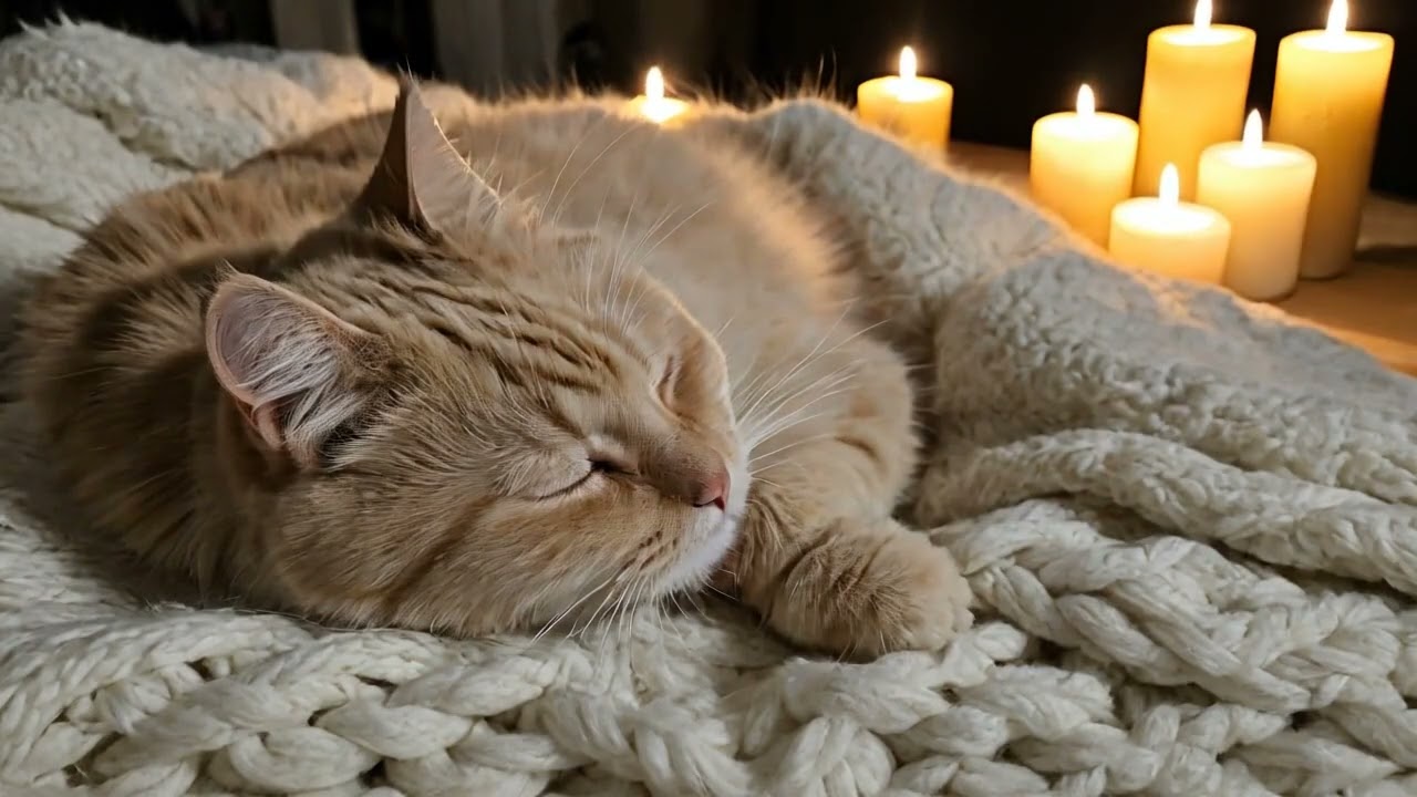 은은한 촛불 사이에서 깊이 잠든 노랭이 🕯️🐱 | 포근한 수면 ASMR