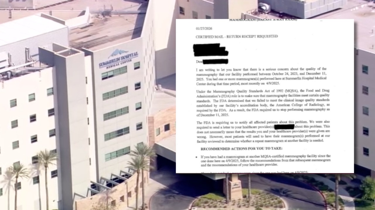 Summerlin Hospital mammography services fail to meet FDA quality standards, FDA says