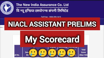 NIACL ASSISTANT Prelims Scorecard link working l My Scorecard l #aptitudecorner #niaclassistant