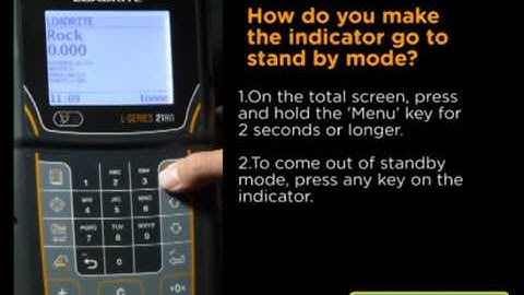 Loadrite L2180 Wheel loader scale - Indicator to standby