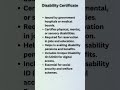 Disability Certificate