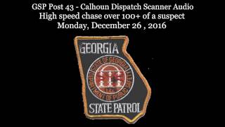 Gordon County and GSP Scanner Audio High speed chase 100+ MPH