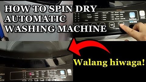How to Set "Spin Dry Only" on Automatic Washing Machines
