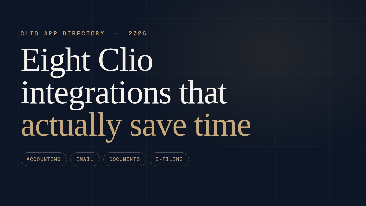 8 Clio Integrations Worth Setting Up, and 4 Jobs Clio Already Covers