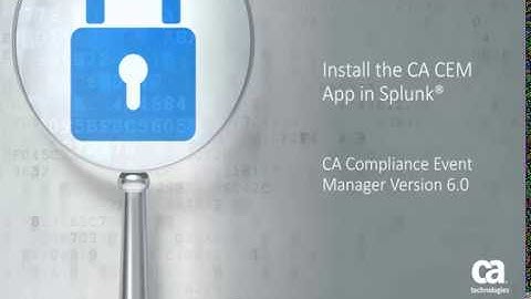 Install the CA CEM App in Splunk