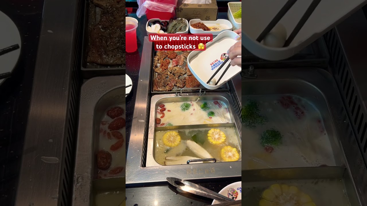 When you’re not use to use the chopsticks? 🤷🏼‍♀️😂 