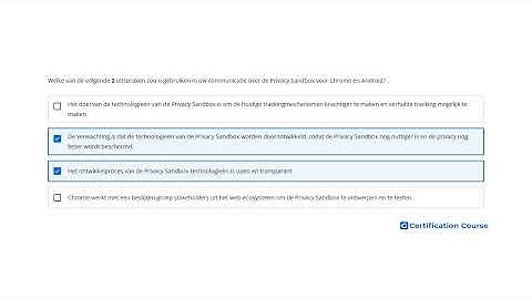 Welke van de volgende 2 uitspraken zou u gebruiken in uw communicatie over de Privacy Sandbox voor C