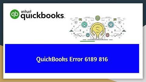 QuickBooks Error 6190 816 video