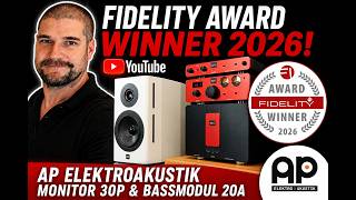 Fidelity Award 2026 mit dem teilaktiven Standlautsprecher der AP-Elektroakustik