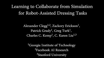 Learning to Collaborate from Simulation for Robot-Assisted Dressing Tasks