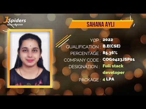 JSPIDERS BASAVANAGUDI | STUDENT TESTIMONIAL | PLACED AS FULL STACK DEVELOPER