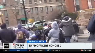 Two New York City police officers are being hailed as heroes for their response to an alleged terror