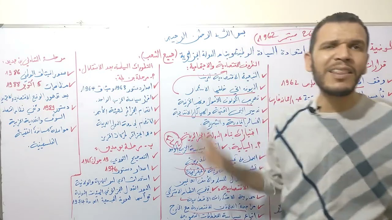 ملخص الثورة الجزائرية  ( درس استعادة السيادة الوطنية وبناء الدولة الجزائرية) باك 2023  جميع الشعب
