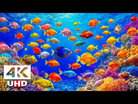 Aquarium 4K VIDEO ULTRA HD 🐠 Vibrant Reef Fish & Peaceful Ocean Sleep Ambience