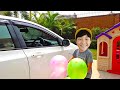 예준이와 아빠의 풍선껌 색깔놀이 전동차 장난감 Surprise Balloons Video for Kids