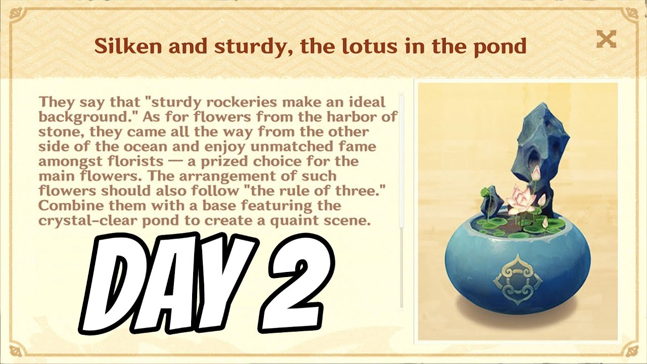 Silken And Sturdy The Lotus In The Pond Silken and sturdy the lotus in the pond Genshin Impact - YouTube