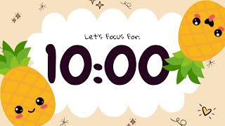 Cute Fruit Countdown🍍 | 10 Minute Classroom Timer with Cute Music + Visual for Focus