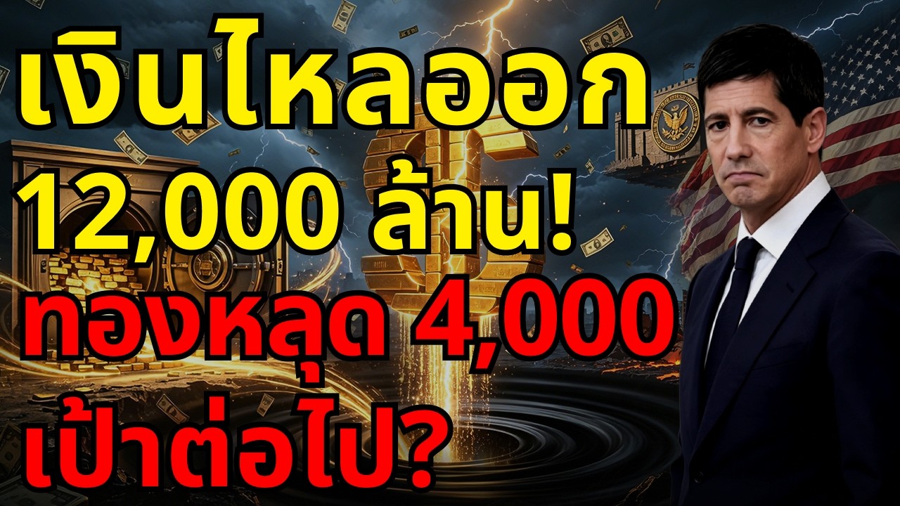⁣[ด่วน!] เงินไหลออก 12,000 ล้านดอลลาร์! สหรัฐฯ กำลังจัดฉาก? ทองหลุด 4,000 เป้าหมายต่อไปอยู่ที่นี่