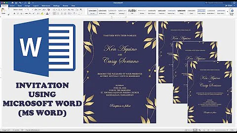 MINIMALIST GOLD IN MIDNIGHT BLUE | How to make WEDDING INVITATION in Microsoft Word | Cassy Soriano