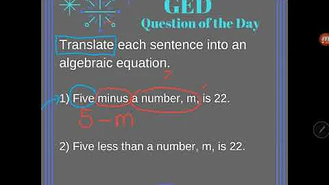 GED QOD: Writing Equations 1