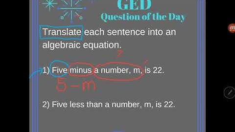 GED QOD: Writing Equations 1