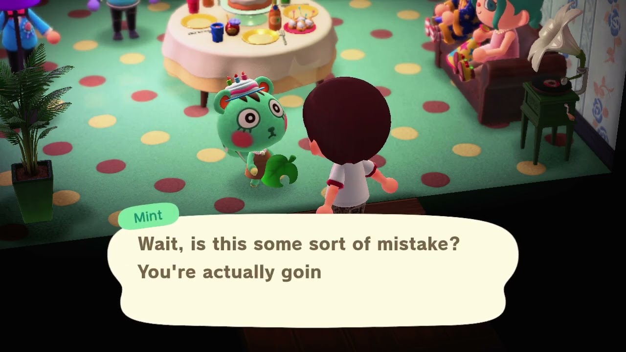 ACNH: Happy birthday to Mint from Bubble Tea! 🎉🎂🥳